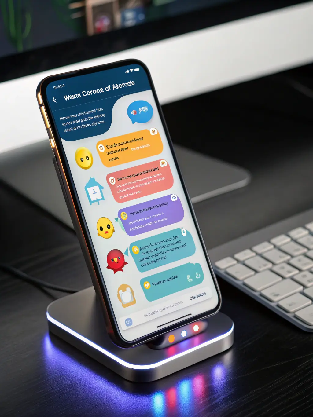 A friendly AI chatbot interface is displayed on a computer screen, assisting a customer with inquiries and providing instant support.