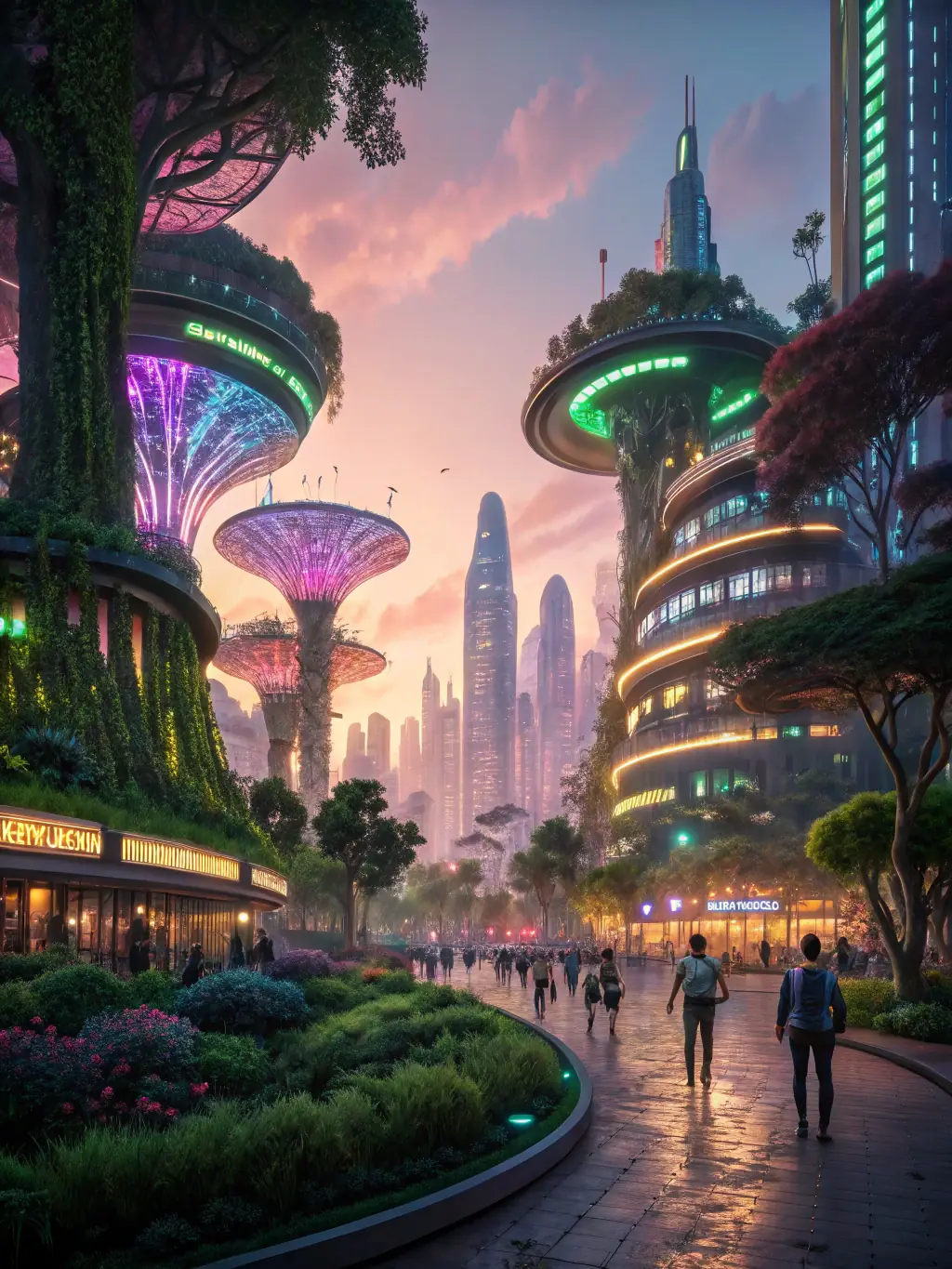 A futuristic cityscape with AI-powered systems managing traffic and energy, symbolizing Leap's vision for smart city solutions.